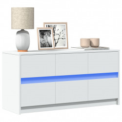 Szafka TV z LED, biała, 100x34x50 cm, materiał drewnopochodny