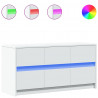 Szafka TV z LED, biała, 100x34x50 cm, materiał drewnopochodny