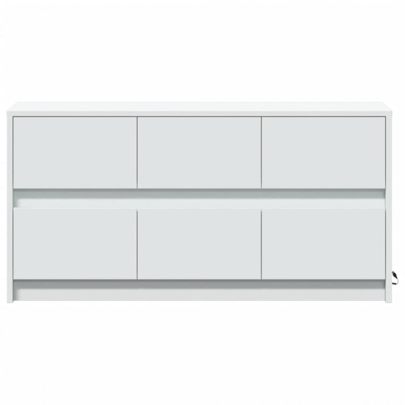 Szafka TV z LED, biała, 100x34x50 cm, materiał drewnopochodny
