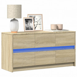 Szafka pod TV z LED, dąb sonoma, 100x34x50 cm