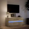 Szafka pod TV z LED, dąb sonoma, 100x34x50 cm