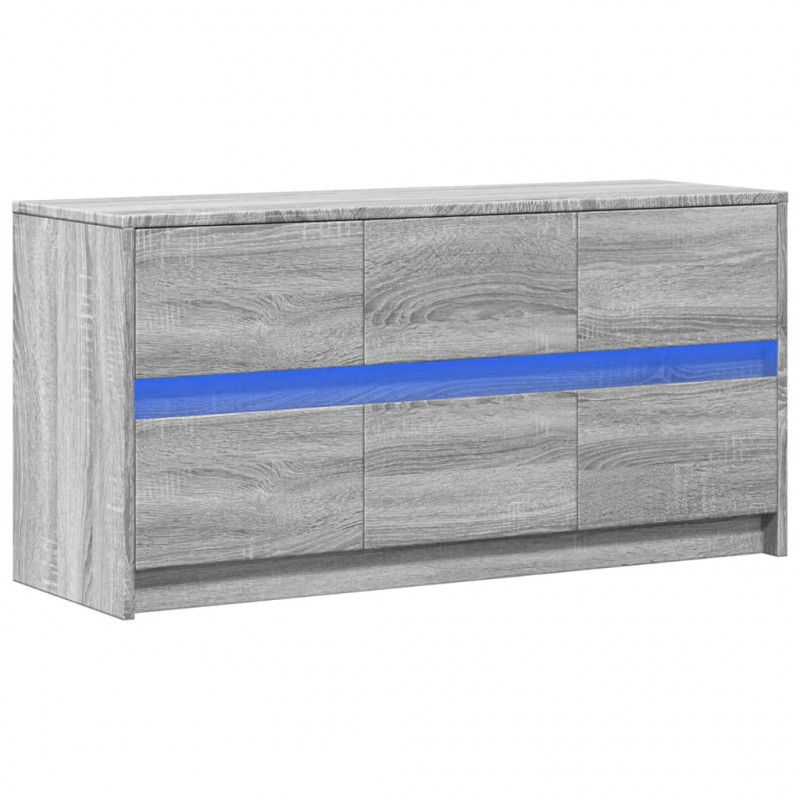 Szafka pod TV z LED, szary dąb sonoma, 100x34x50 cm