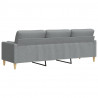 3-osobowa sofa z poduszkami, jasnoszara, 210 cm, obita tkaniną