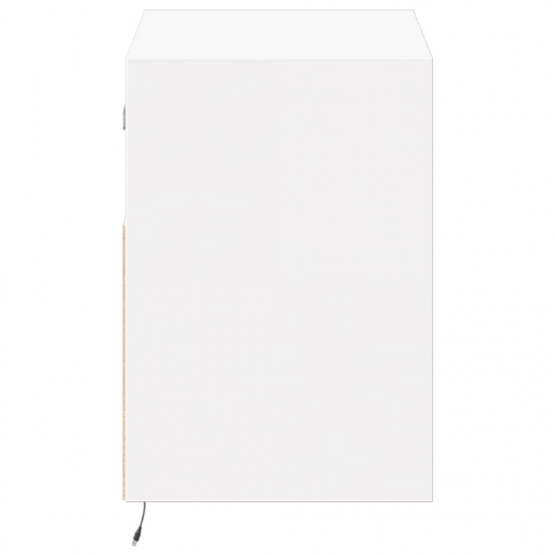 Ścienna szafka TV z LED, biała, 80x31x45 cm