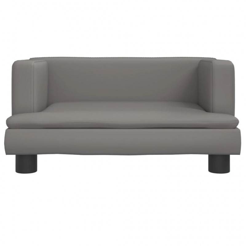 Sofa dla dzieci, szara, 60x40x30 cm, sztuczna skóra