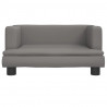 Sofa dla dzieci, szara, 60x40x30 cm, sztuczna skóra