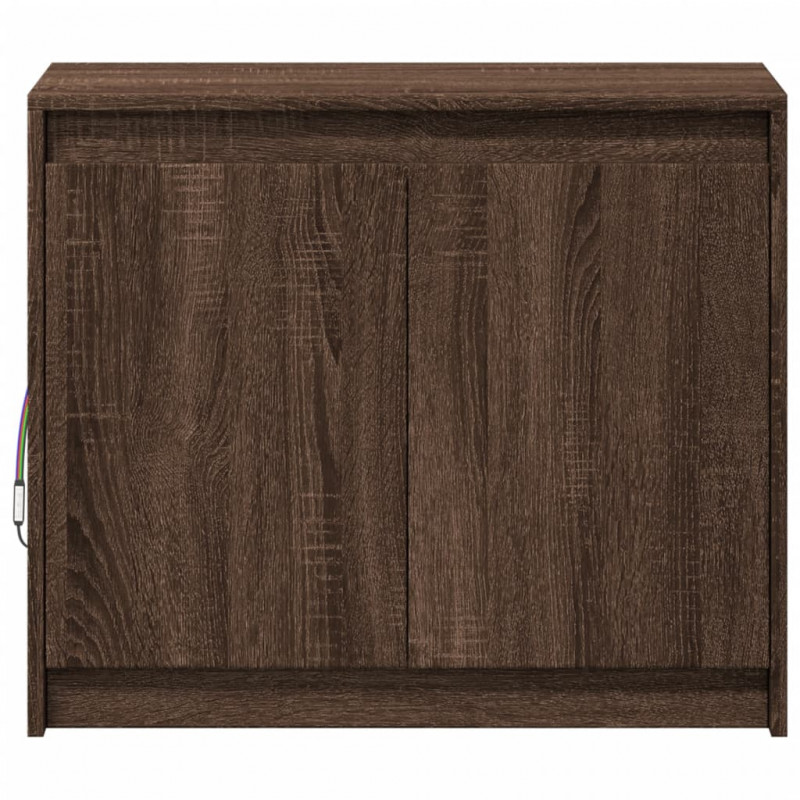 Szafka z LED, brązowy dąb, 72x34x61 cm, materiał drewnopochodny