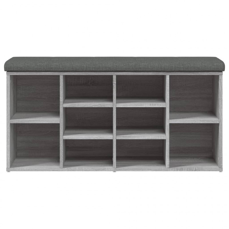 Ławka na buty, szary dąb sonoma, 102x32x50 cm