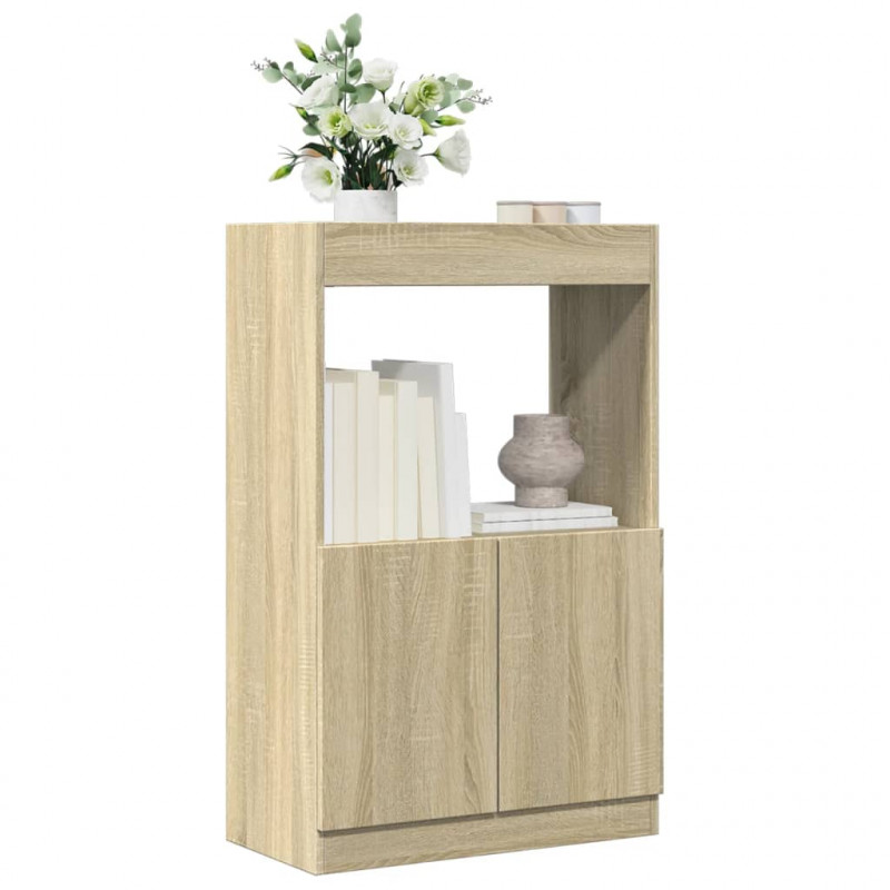 Wysoka szafka, db sonoma, 63x33x100 cm, materiał drewnopochodny