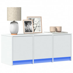 Szafka TV z LED, biała, 97x34x40 cm, materiał drewnopochodny