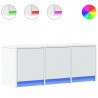 Szafka TV z LED, biała, 97x34x40 cm, materiał drewnopochodny