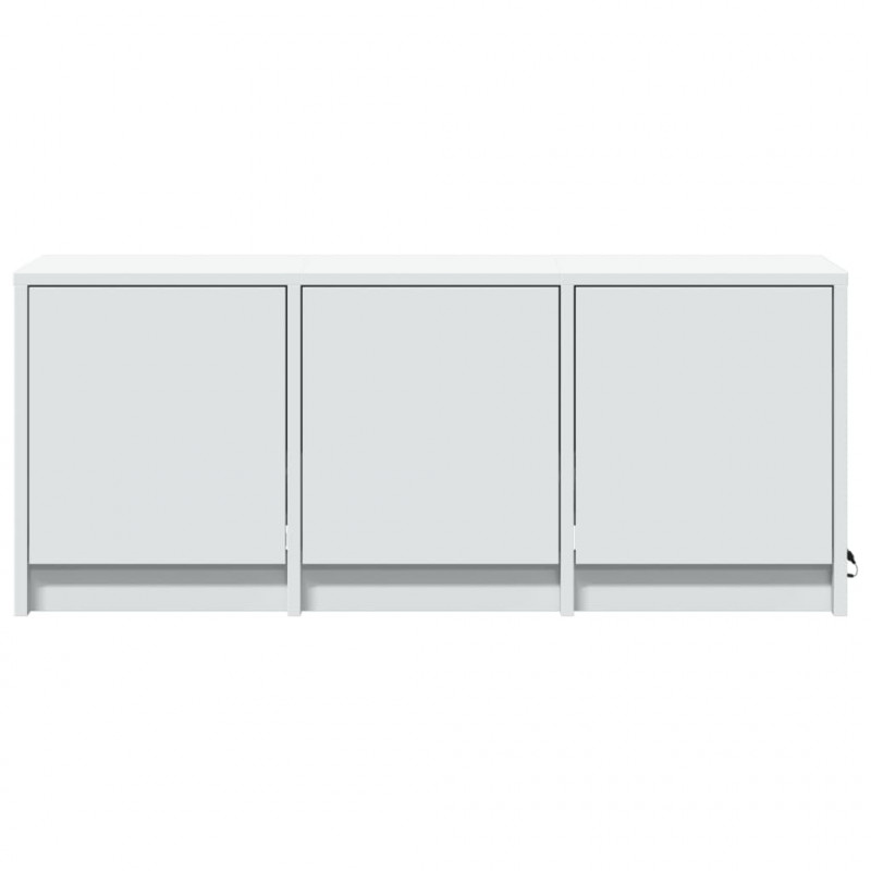 Szafka TV z LED, biała, 97x34x40 cm, materiał drewnopochodny