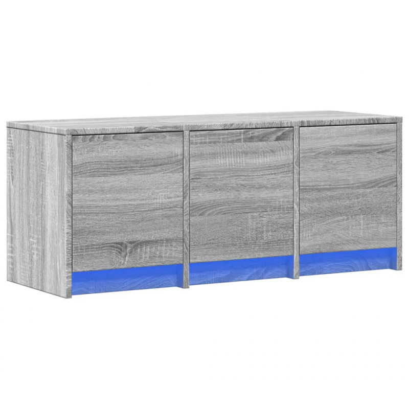 Szafka TV z LED, szary dąb sonoma, 97x34x40 cm