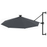 Parasol ogrodowy z LED, ścienny, 300 cm, antracytowy