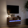 Ścienna szafka TV z LED, brązowy dąb, 80x31x45 cm