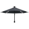 Parasol ogrodowy z LED, ścienny, 300 cm, antracytowy
