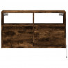 Ścienna szafka TV z LED, przydymiony dąb, 80x31x45 cm