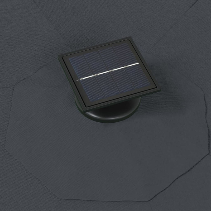 Parasol ogrodowy z LED, ścienny, 300 cm, antracytowy