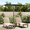 Parasol ogrodowy na aluminiowym słupku, 180x110 cm, czarny