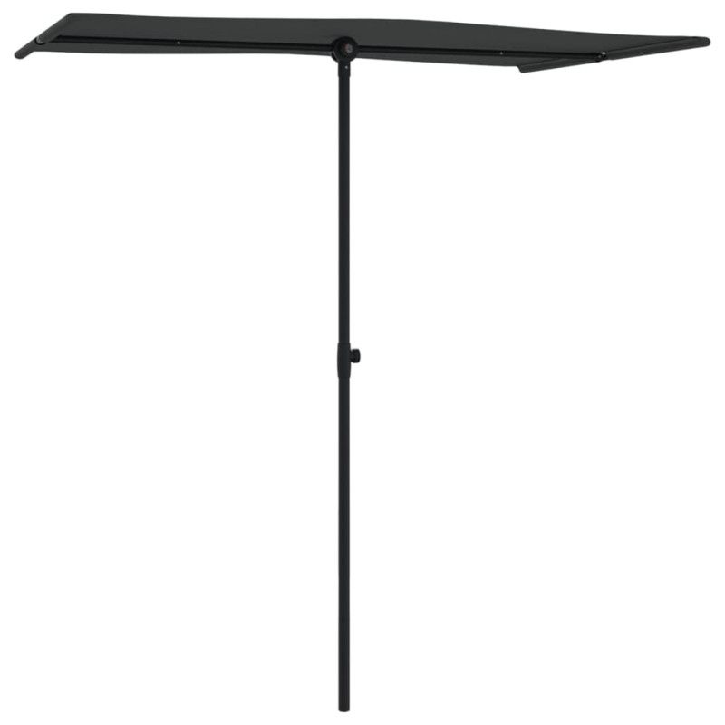 Parasol ogrodowy na aluminiowym słupku, 180x110 cm, czarny