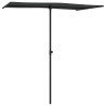 Parasol ogrodowy na aluminiowym słupku, 180x110 cm, czarny