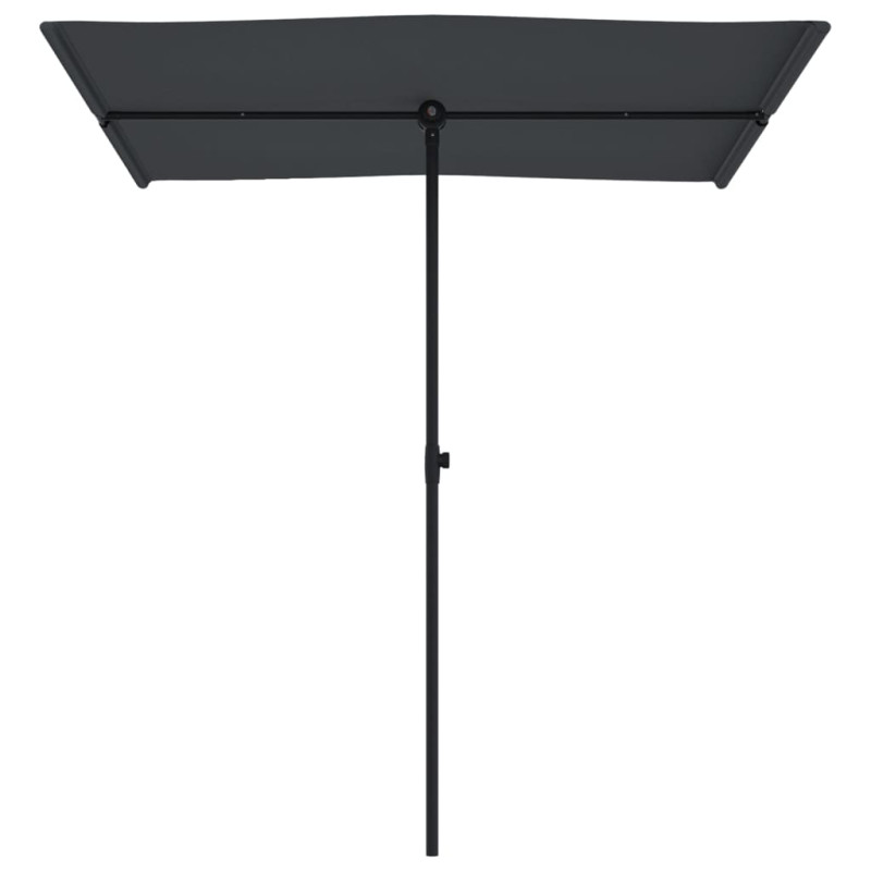 Parasol ogrodowy na aluminiowym słupku, 180x110 cm, czarny
