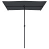 Parasol ogrodowy na aluminiowym słupku, 180x110 cm, czarny