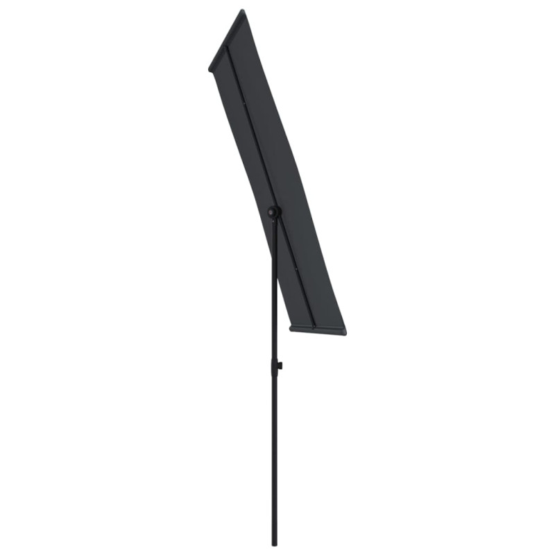 Parasol ogrodowy na aluminiowym słupku, 180x110 cm, czarny