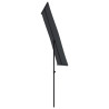 Parasol ogrodowy na aluminiowym słupku, 180x110 cm, czarny