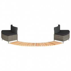 Obudowa do basenu/spa, szary polirattan i lite drewno akacjowe