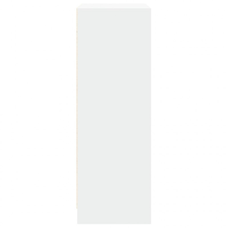 Szafka z LED, biała, 77x34x100 cm, materiał drewnopochodny