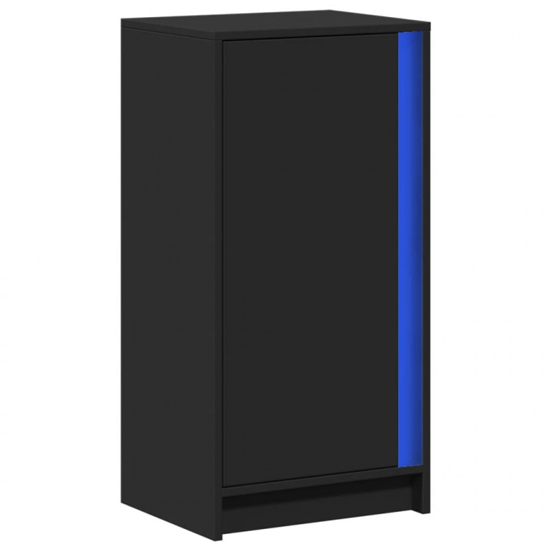 Szafka z LED, czarna, 42,5x34x85 cm, materiał drewnopochodny