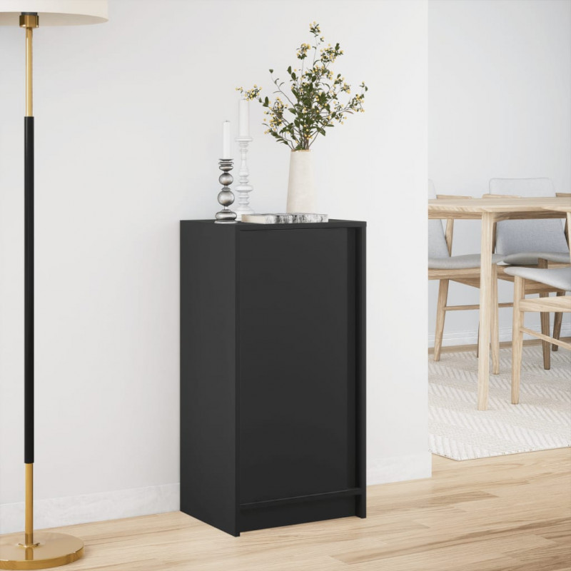 Szafka z LED, czarna, 42,5x34x85 cm, materiał drewnopochodny