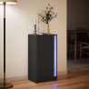 Szafka z LED, czarna, 42,5x34x85 cm, materiał drewnopochodny