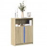 Szafka z LED, dąb sonoma, 77x34x100 cm, materiał drewnopochodny