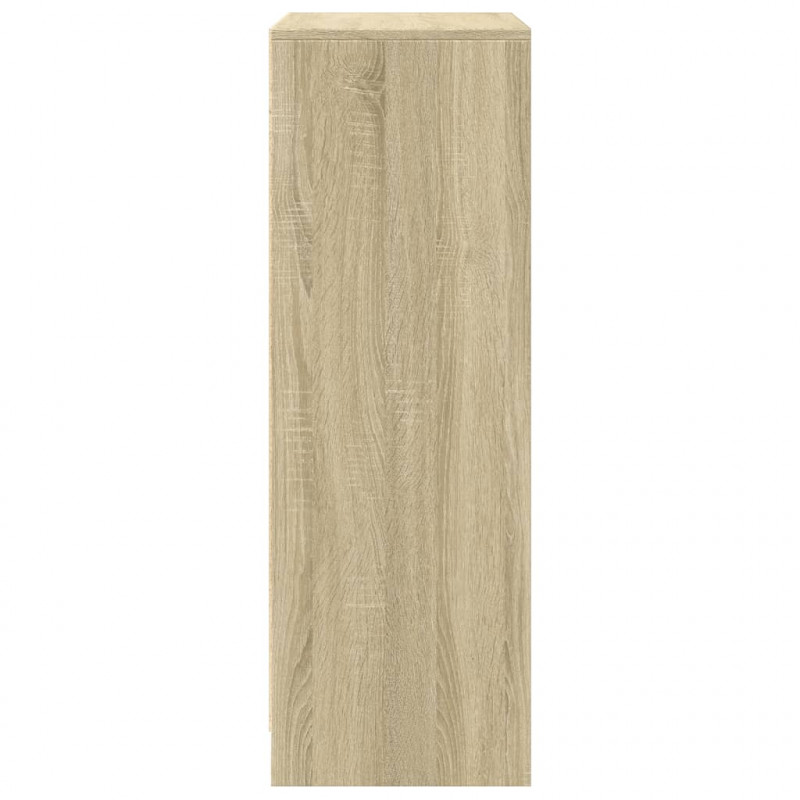 Szafka z LED, dąb sonoma, 77x34x100 cm, materiał drewnopochodny