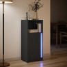 Szafka z LED, czarna, 42,5x34x100 cm, materiał drewnopochodny