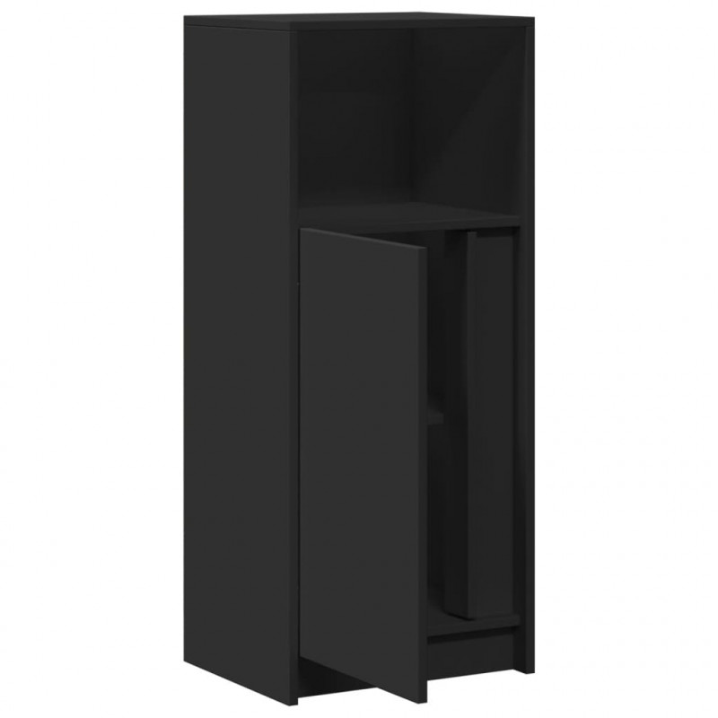 Szafka z LED, czarna, 42,5x34x100 cm, materiał drewnopochodny