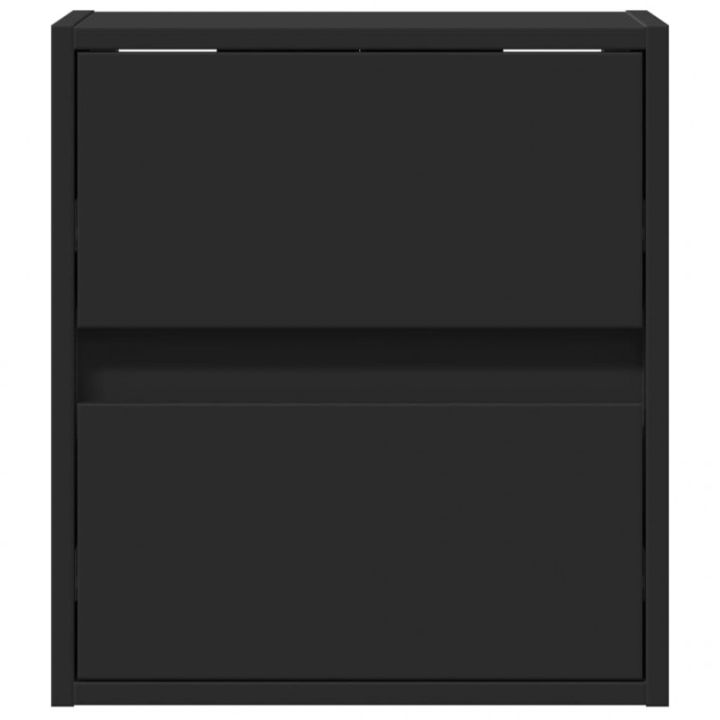 Ścienne szafki TV z LED, 2 szt., czarne, 41x31x45 cm