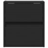 Ścienne szafki TV z LED, 2 szt., czarne, 41x31x45 cm