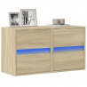 Ścienne szafki TV z LED, 2 szt., dąb sonoma, 41x31x45 cm