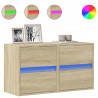 Ścienne szafki TV z LED, 2 szt., dąb sonoma, 41x31x45 cm