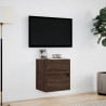 Ścienna szafka TV z LED, brązowy dąb, 41x31x45 cm