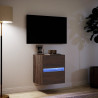 Ścienna szafka TV z LED, brązowy dąb, 41x31x45 cm