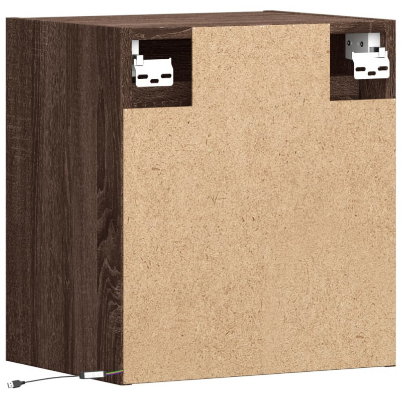 Ścienna szafka TV z LED, brązowy dąb, 41x31x45 cm