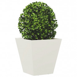 Donice ogrodowe, 2 szt., białe, 30x30x30 cm, stalowe