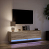 Ścienna szafka TV z LED, dąb sonoma, 140x31x38 cm