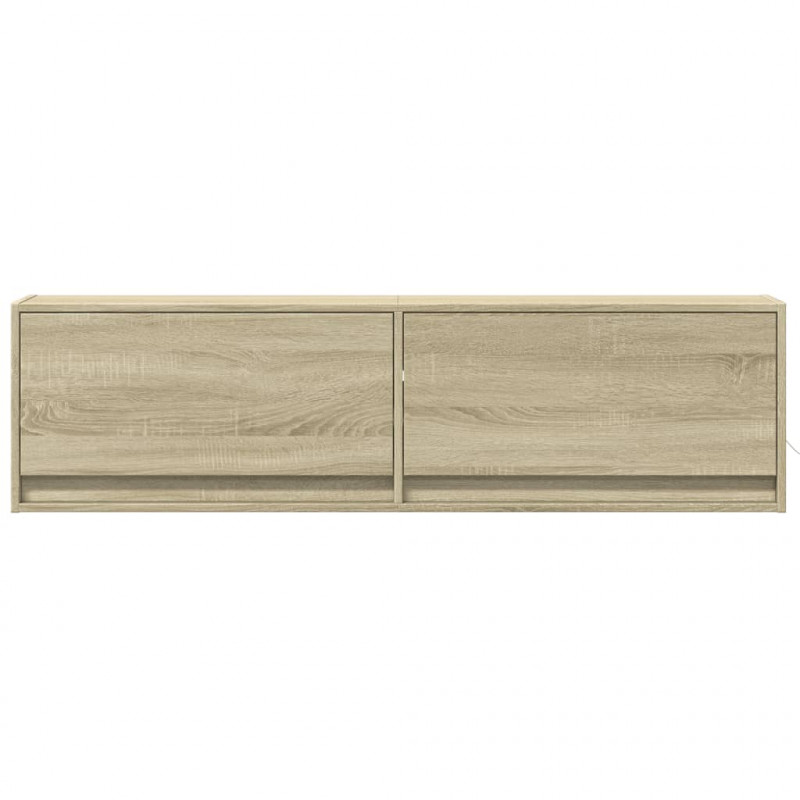 Ścienna szafka TV z LED, dąb sonoma, 140x31x38 cm