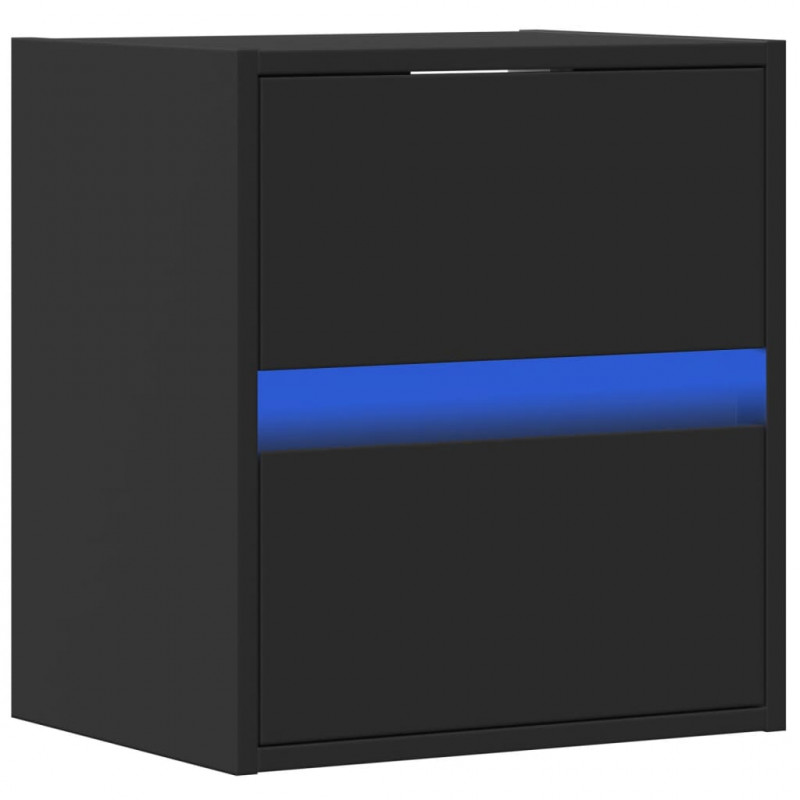 Wisząca szafka nocna z podświetleniem LED, czarna