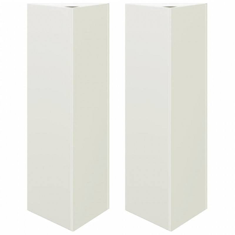 Donice ogrodowe, 2 szt., białe, trójkątne, 30x26x75 cm, stal